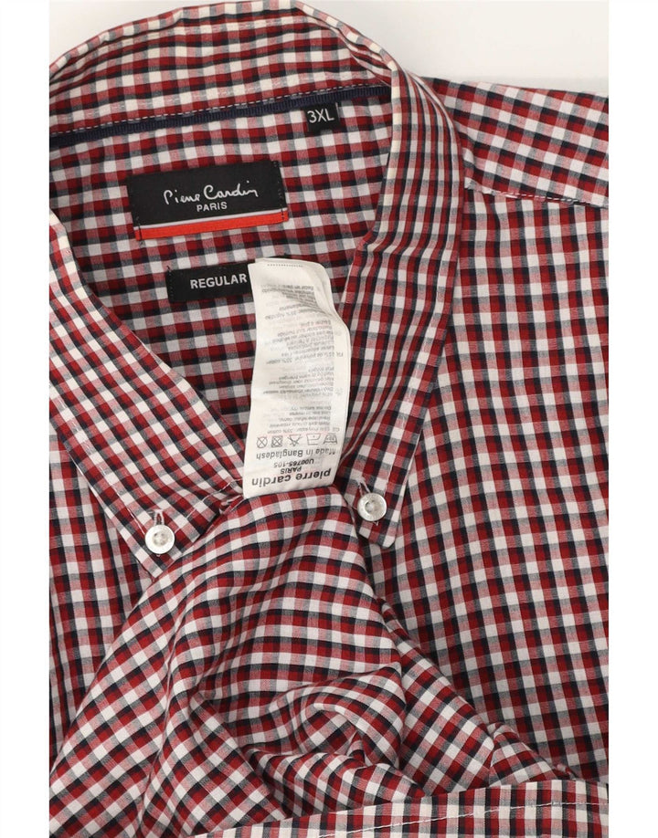 Pierre Cardin muška majica kratkih rukava standardnog kroja 3XL crveni karirani poliester
