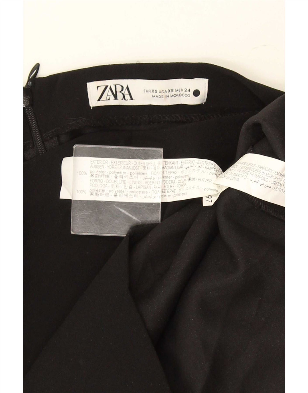 Zara ženski top dugih rukava UK 6 XS crni poliester