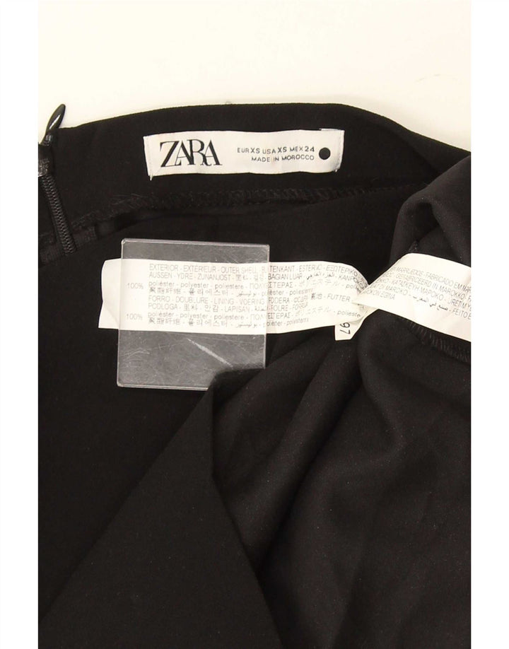 Zara ženski top dugih rukava UK 6 XS crni poliester