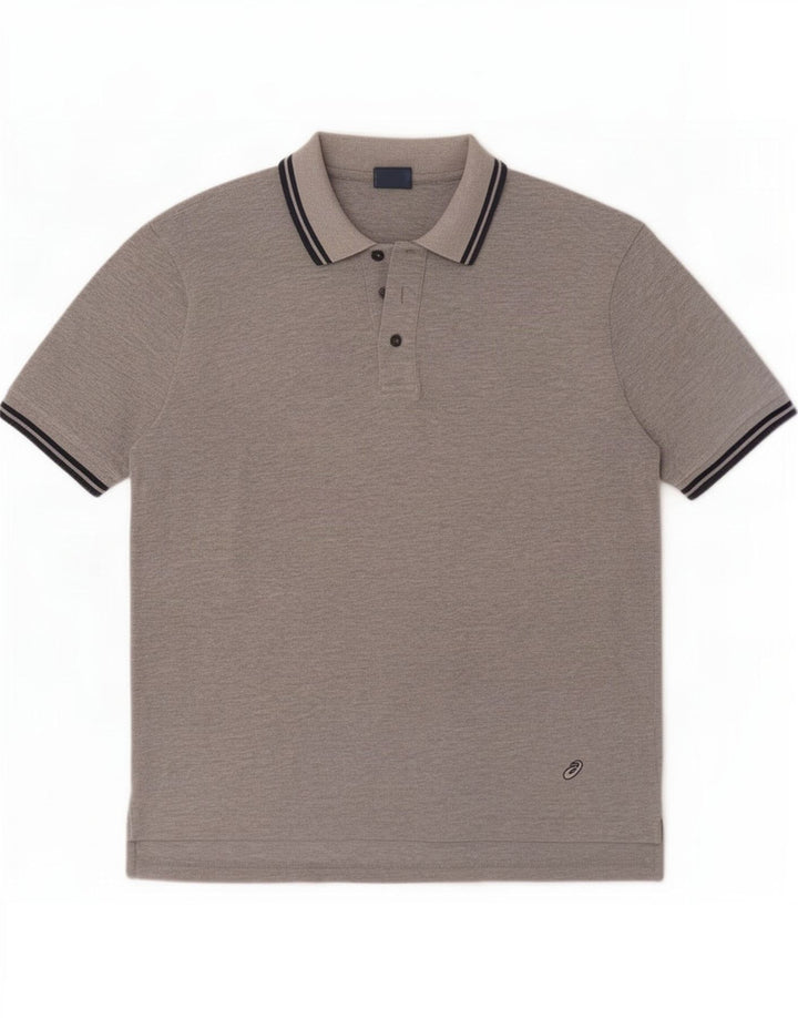 Asics muška polo majica Medium Grey Striped Cotton
