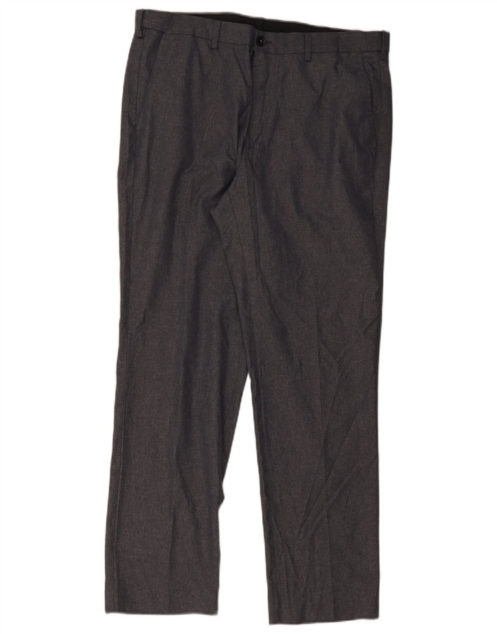 Marks & Spencer muške ravne chino hlače W36 L30 sivi poliester