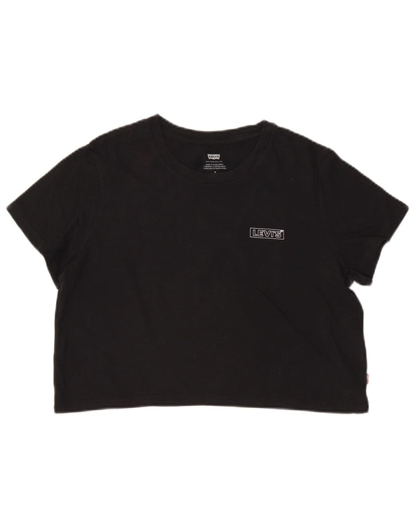 LEVI'S ženska majica kratkih rukava s grafičkim motivima UK 14 srednje crni pamuk