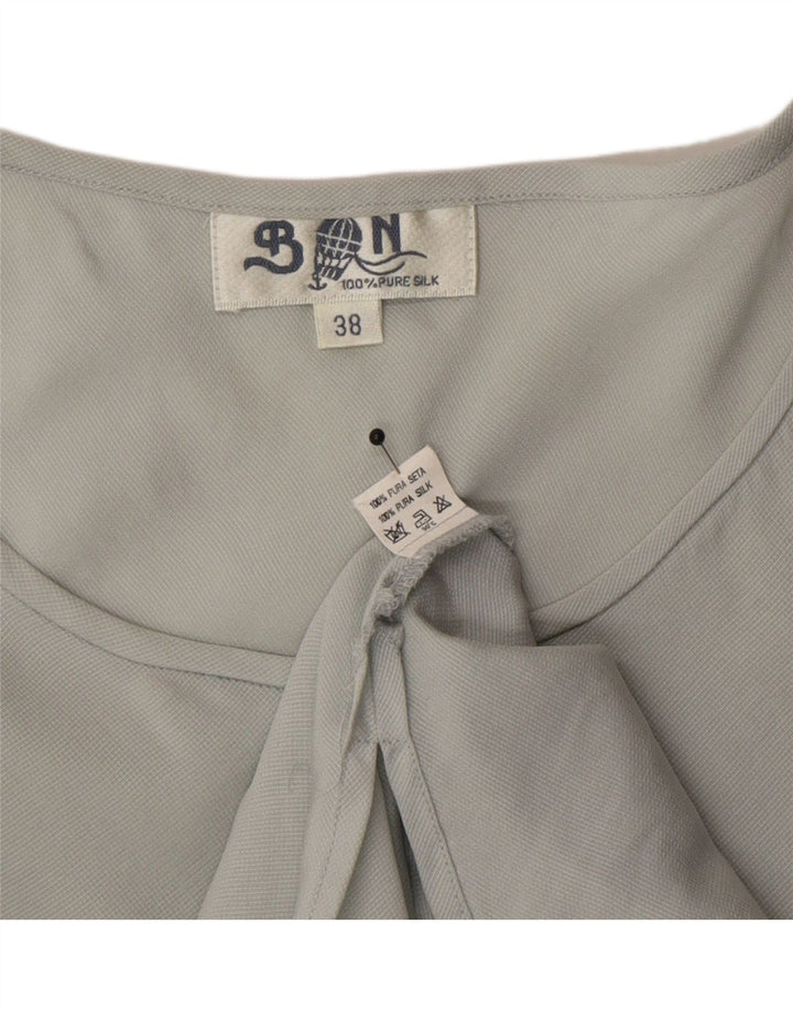 Top ženska bluza s balonom EU 38 srednje sive svile
