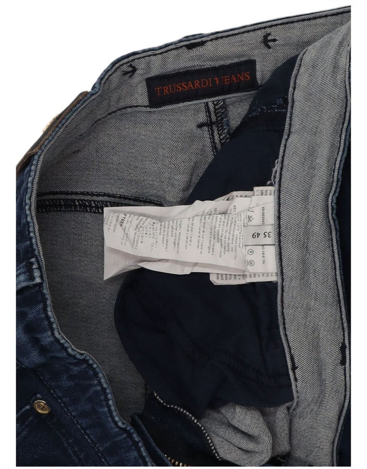 TRUSSARDI ženske uske traperice IT 49 XL W35 L32 tamnoplavi poliester