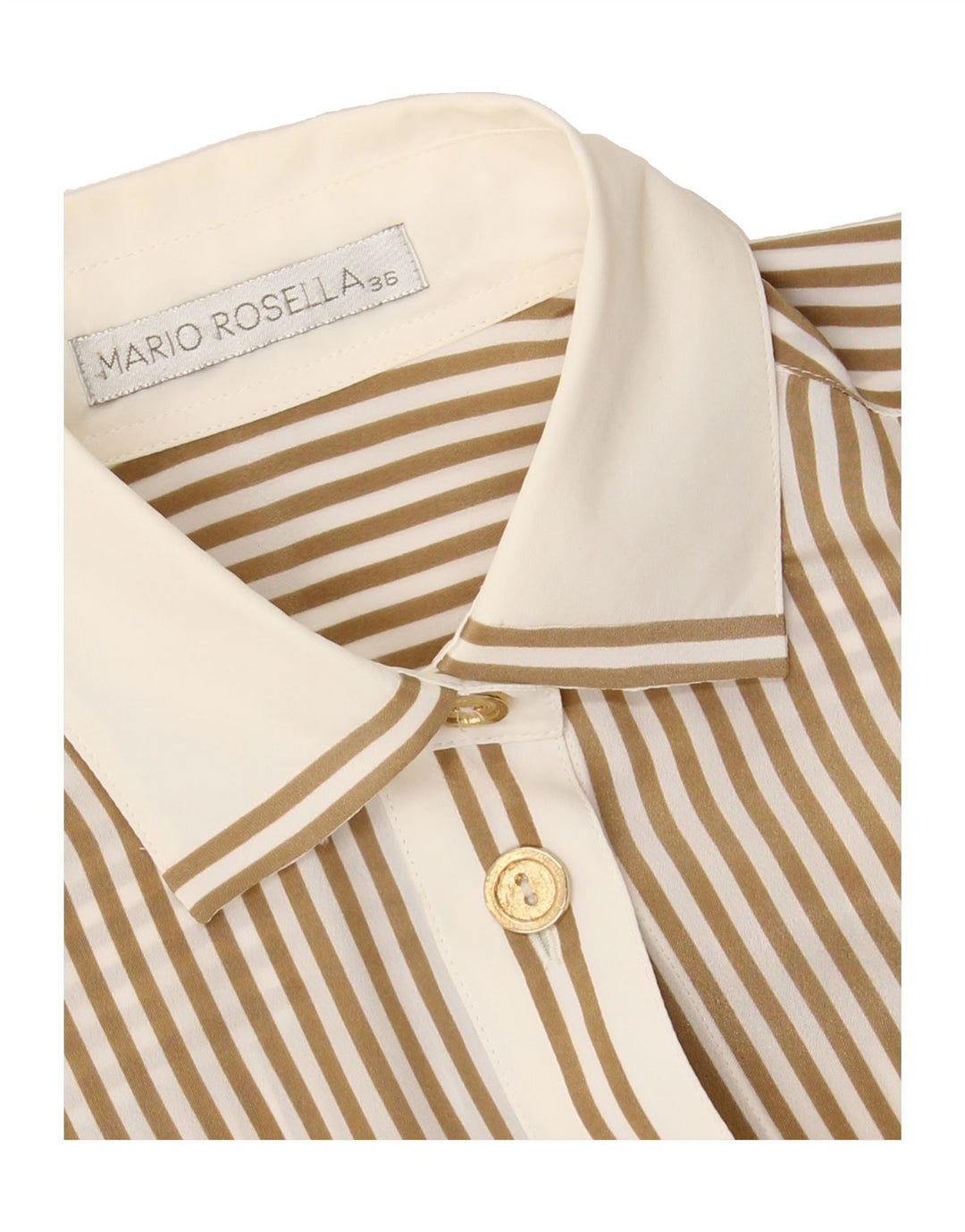 MARIO ROSELLA Womens Oversized Shirt Blouse EU 36 Small Brown Pinstripe Vintage Mario Rosella and Second-Hand Mario Rosella from Messina Hembry 