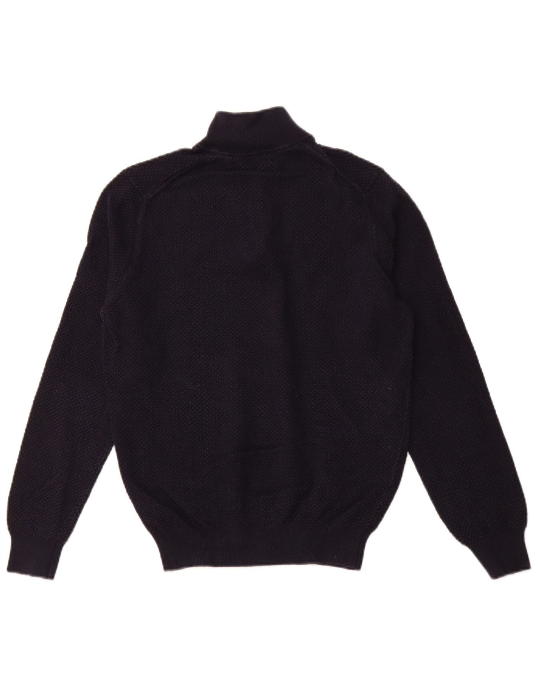 MASSIMO DUTTI Ženski pulover s izrezom s patentnim zatvaračem UK 12 Srednje tamnoplavi pamuk