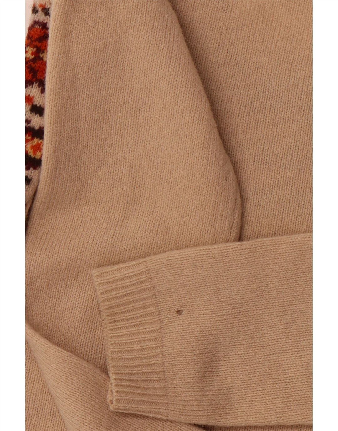 TOMMY HILFIGER Ženski džemper s morskim izrezom UK 10 Small Beige Fair Isle