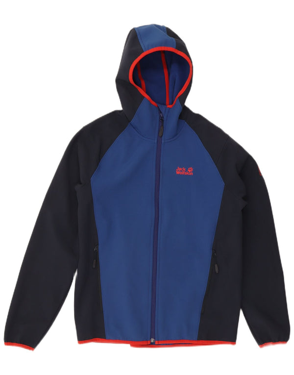 Jack Wolfskin muški pulover s kapuljačom s patentnim zatvaračem UK 34 Small Blue Colourblock