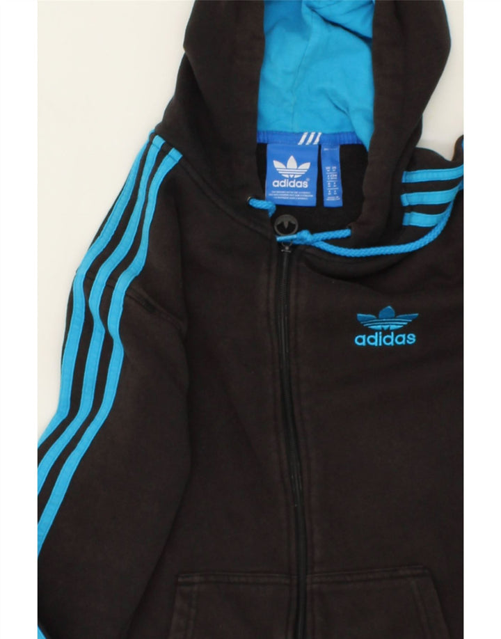 ADIDAS muški pulover s kapuljačom na patentni zatvarač Srednje crni pamuk