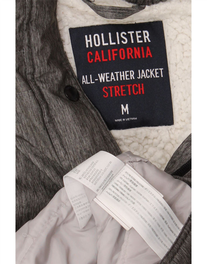 HOLLISTER Ženska parka jakna s kapuljačom UK 14 srednje sivi flekasti poliester