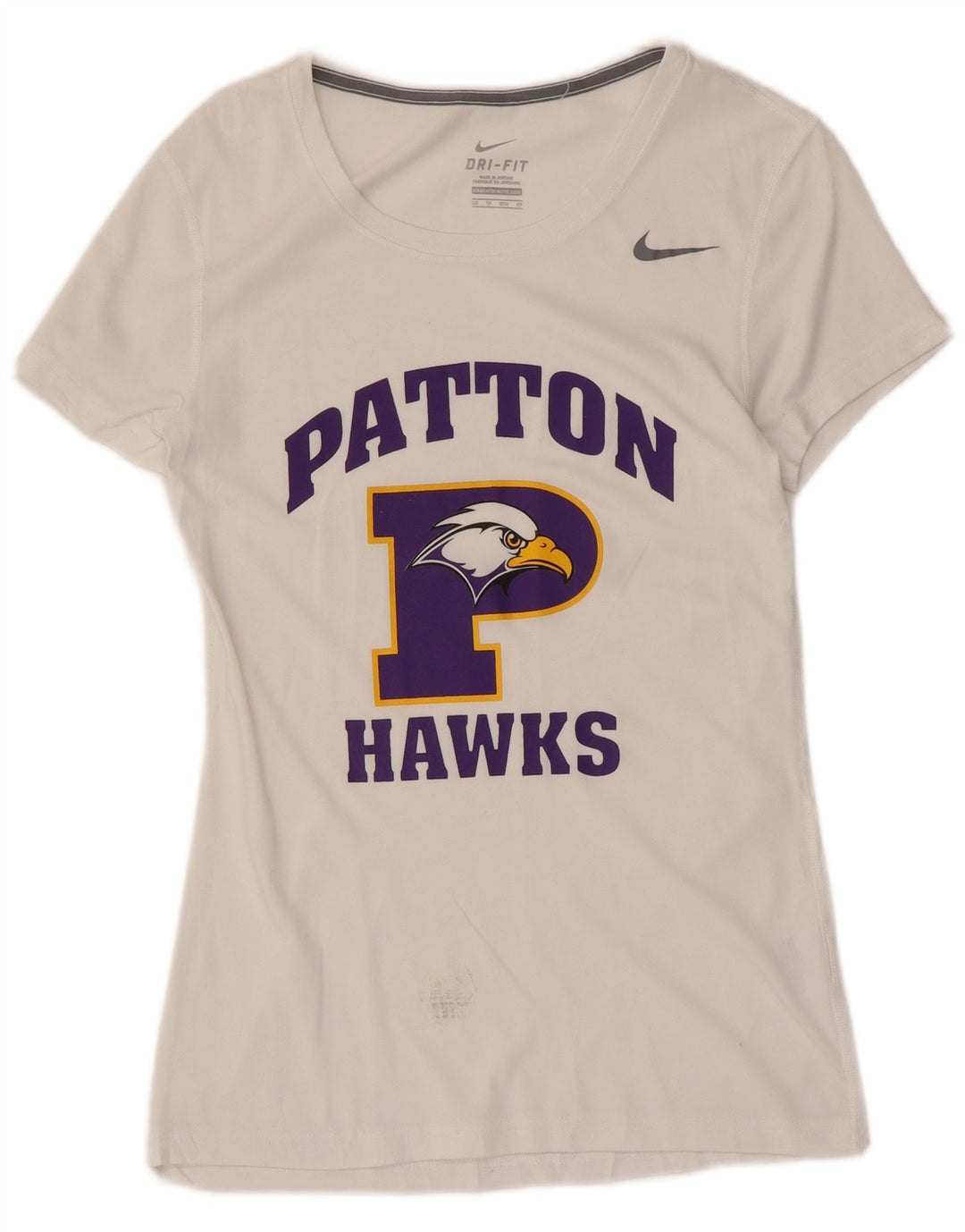 Nike Ženska majica kratkih rukava Patton Hawks Graphic Top UK 6 XS Bijeli poliester