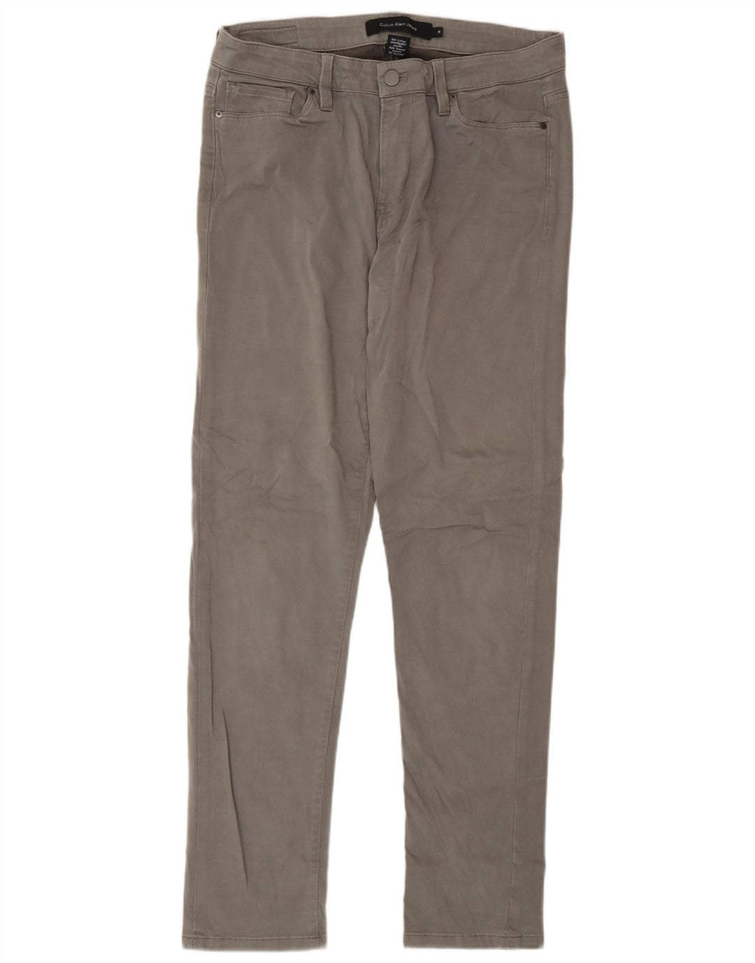 Calvin Klein ženske uske ležerne hlače US 10 srednje W32 L32 sivi pamuk