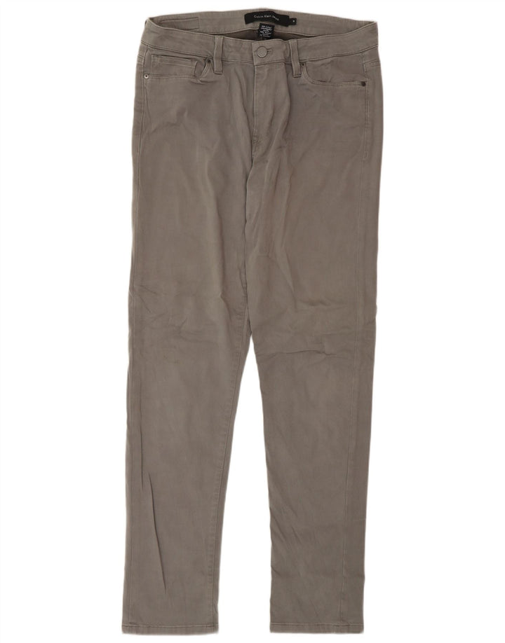 Calvin Klein ženske uske ležerne hlače US 10 srednje W32 L32 sivi pamuk