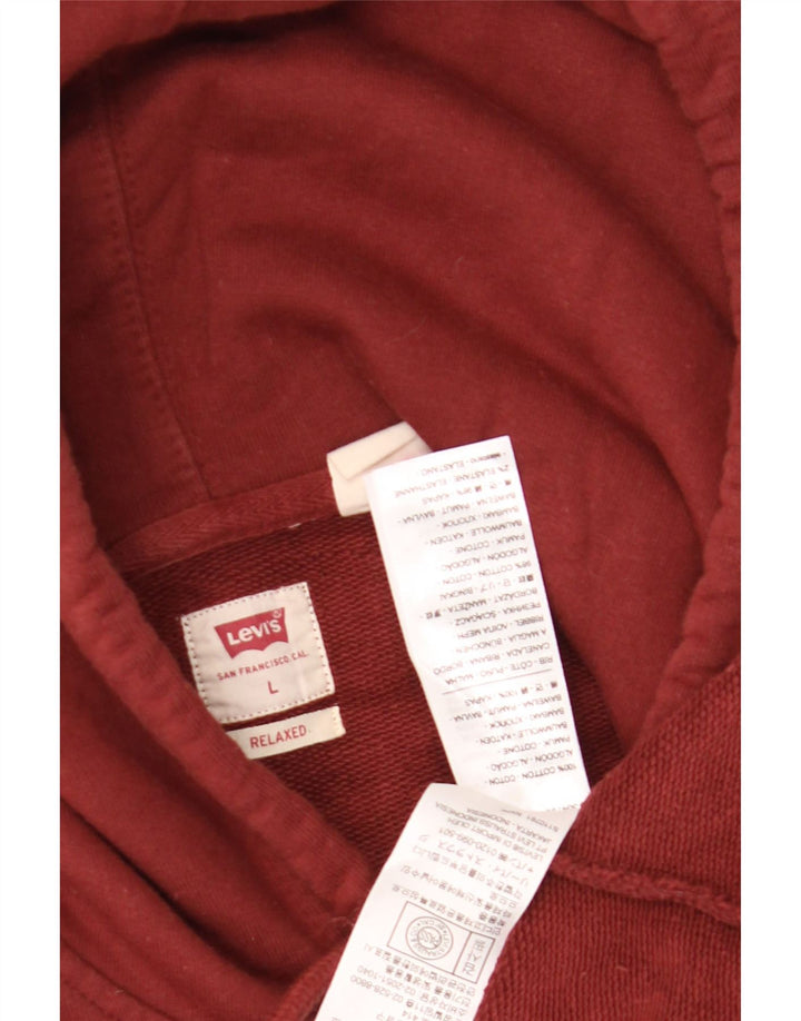 Levi's muška majica s kapuljačom s kapuljačom, velika kestenjasta boja