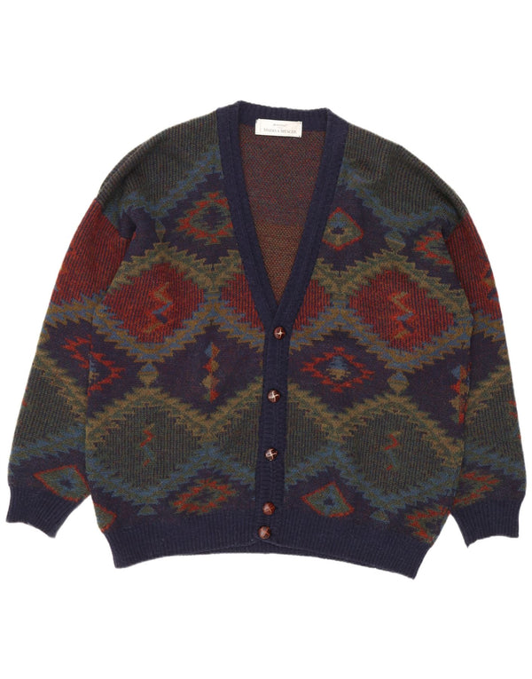 Marks & Spencer muški St. Michael kardigan pulover XL tamnoplavi retro
