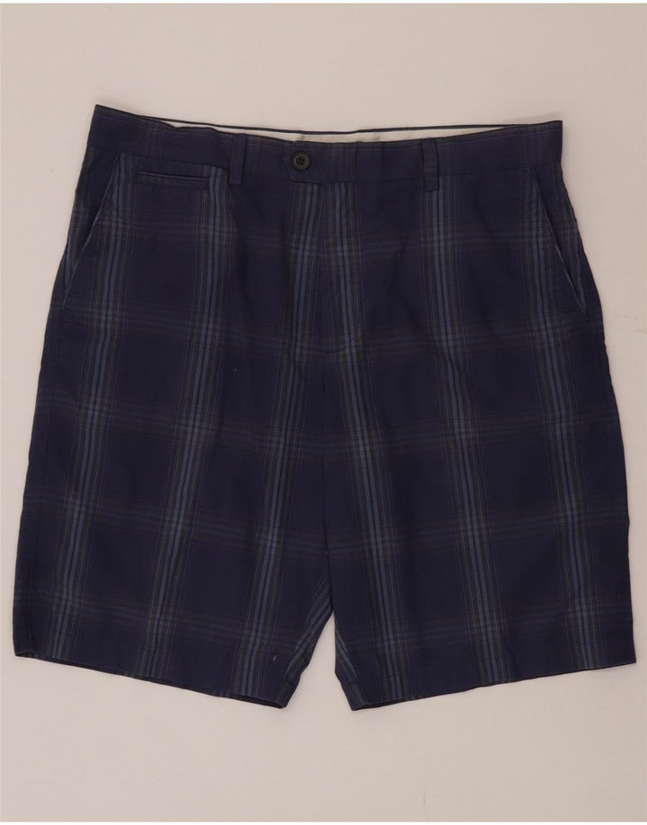 Marks & Spencer muške chino kratke hlače W36 veliki plavi karirani pamuk