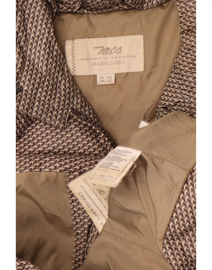 Ženska podstavljena jakna s kapuljačom Marlboro Classics EU 42 Large Grey Geometric