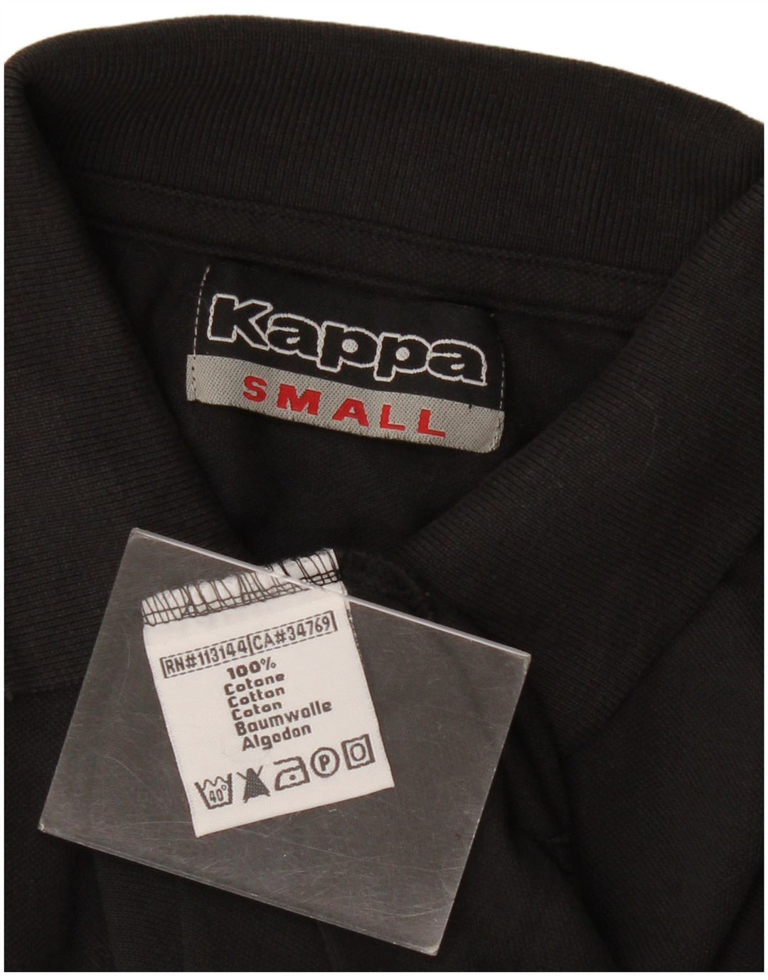 Kappa muška polo majica dugih rukava Mala crna pamučna