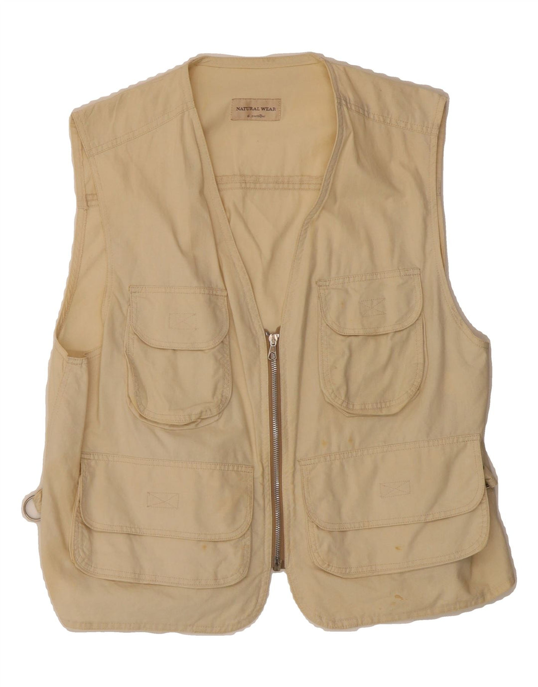 CONBIPEL Mens Utility Gilet UK 42 XL Beige Cotton Vintage Conbipel and Second-Hand Conbipel from Messina Hembry 