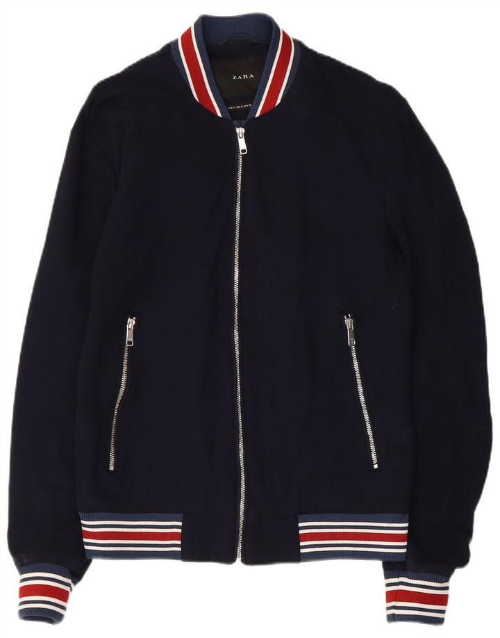 ZARA muška bomber jakna UK 36 Mala tamnoplava viskoza