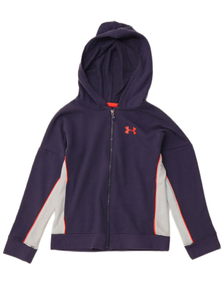 UNDER ARMOUR Boys Cold Gear Zip pulover s kapuljačom 7-8 godina, mali tamnoplavi