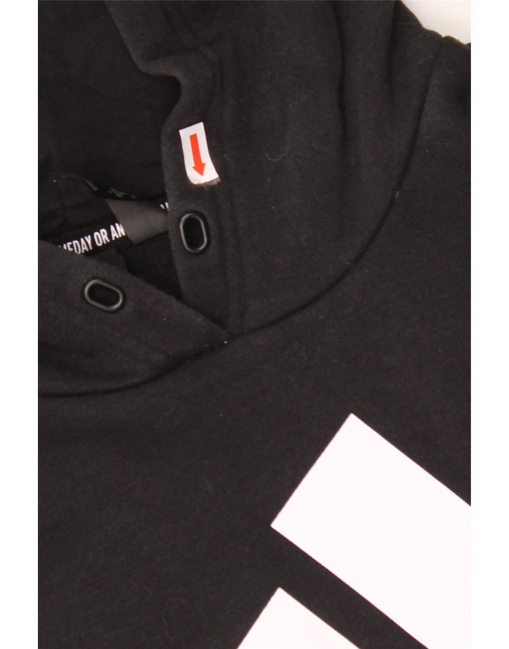 ADIDAS Ženska majica s kapuljačom s kapuljačom UK 24/26 2XL crni pamuk