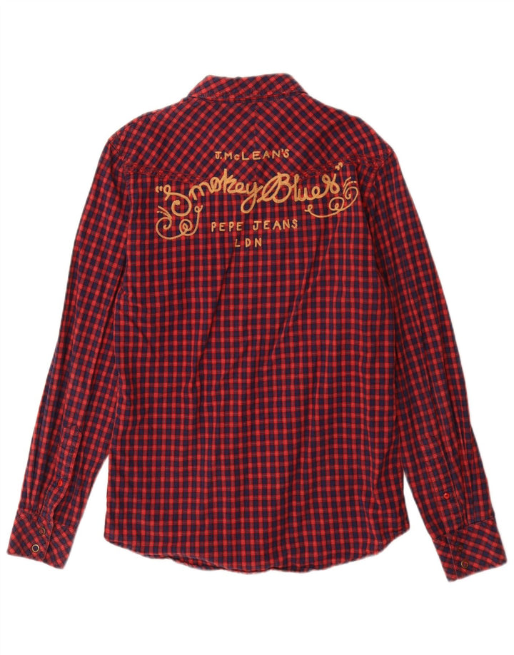 PEPE Jeans Muška flanelska majica s grafičkim motivima Mala crvena pamuk od ginghama