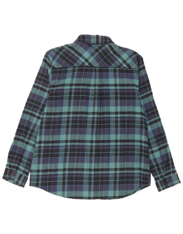 Eddie Bauer Ženska flanelska košulja UK 16 Veliki tamnoplavi karirani pamuk