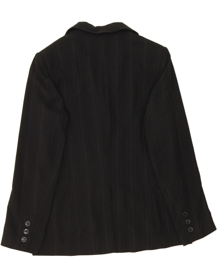 MARKS & SPENCER Womens 2 Button Blazer Jacket UK 14 Medium  Black Viscose Vintage Marks & Spencer and Second-Hand Marks & Spencer from Messina Hembry 
