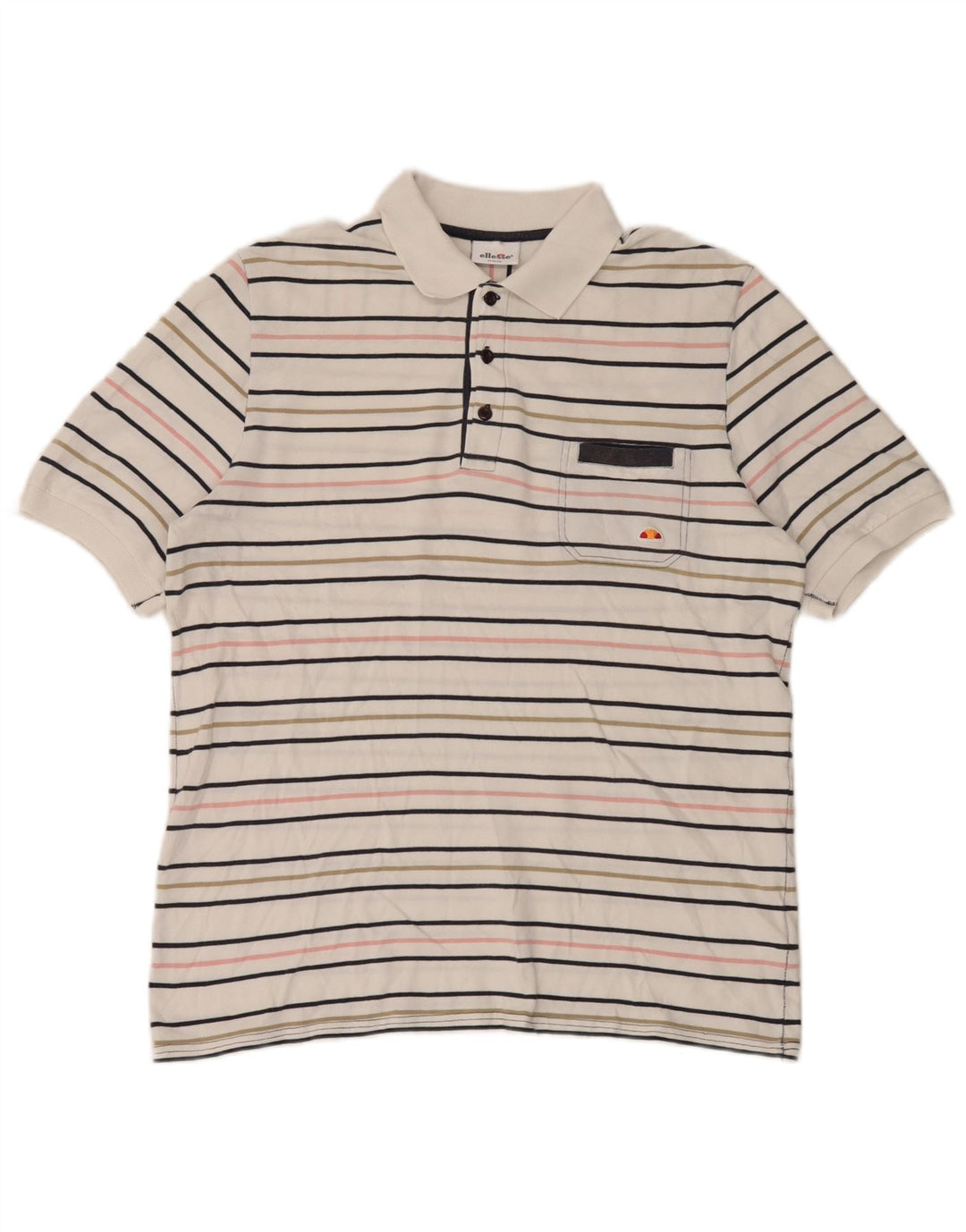 Ellesse muška polo majica velika bijela prugasta pamuk