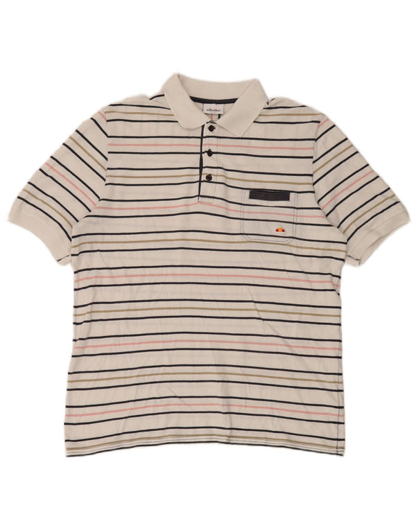 Ellesse muška polo majica velika bijela prugasta pamuk