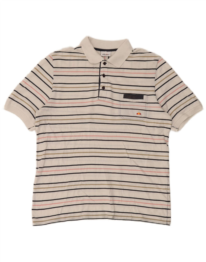 Ellesse muška polo majica velika bijela prugasta pamuk