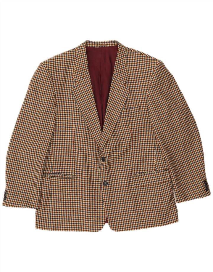 Luigi Botto Muška jakna sa 2 gumba UK 40 Large Beige Houndstooth Wool
