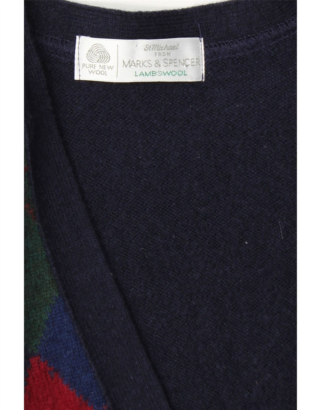 Marks & Spencer muški kardigan pulover veliki tamnoplavi Argyle/Diamond