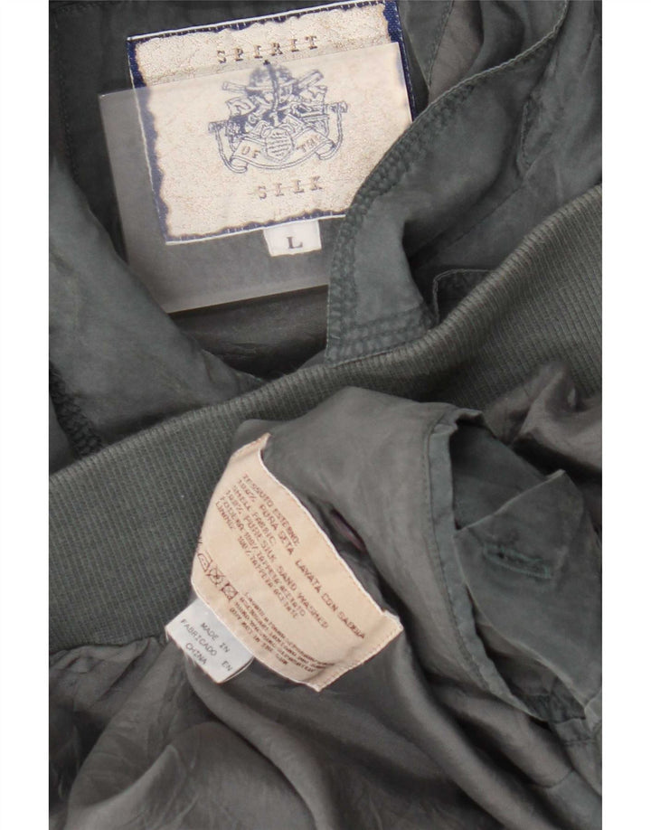 Vintage muška bomber jakna UK 40 velika siva svila