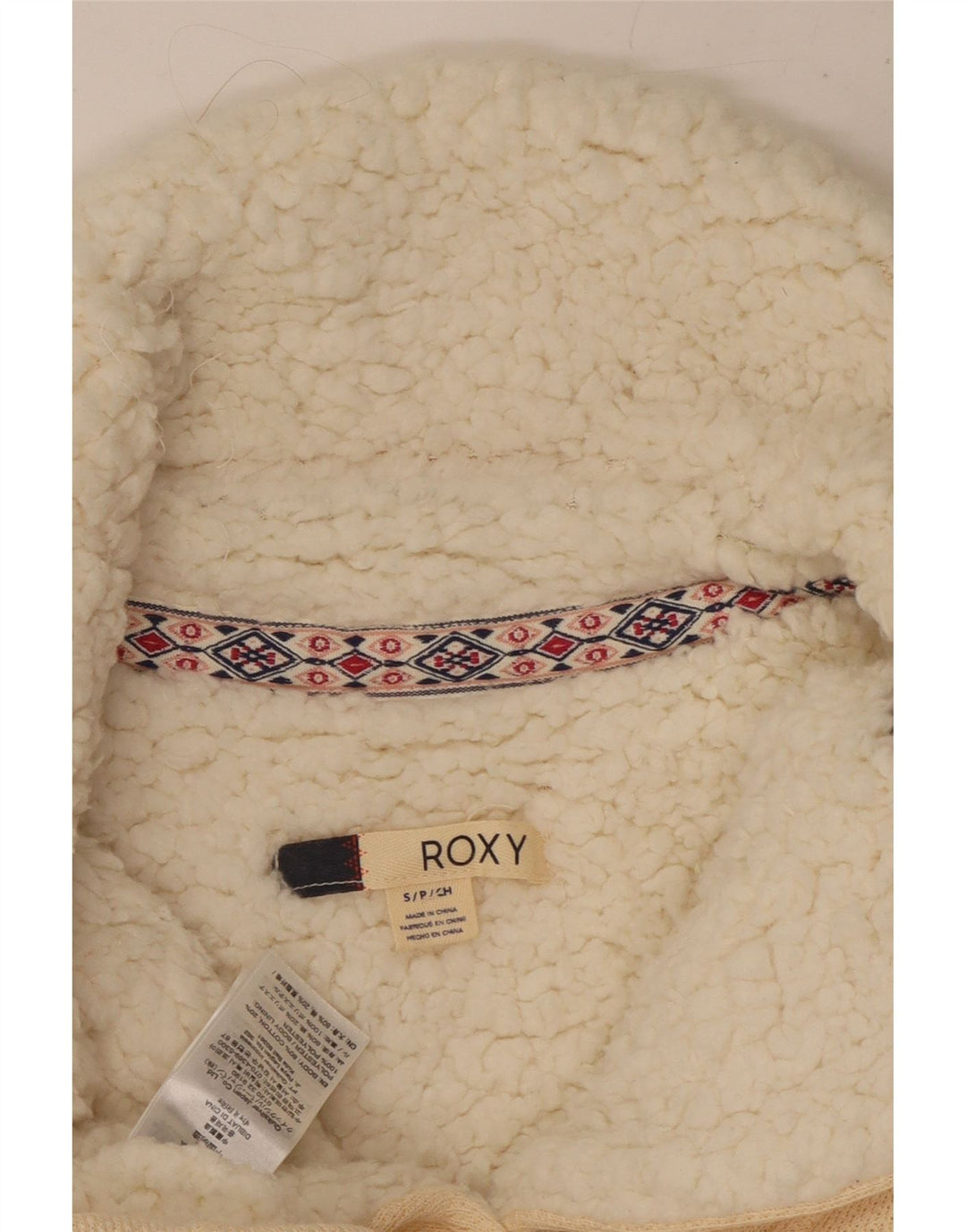 ROXY ženska gornja jakna trenirke Sherpa UK 10 Small Off White Cotton