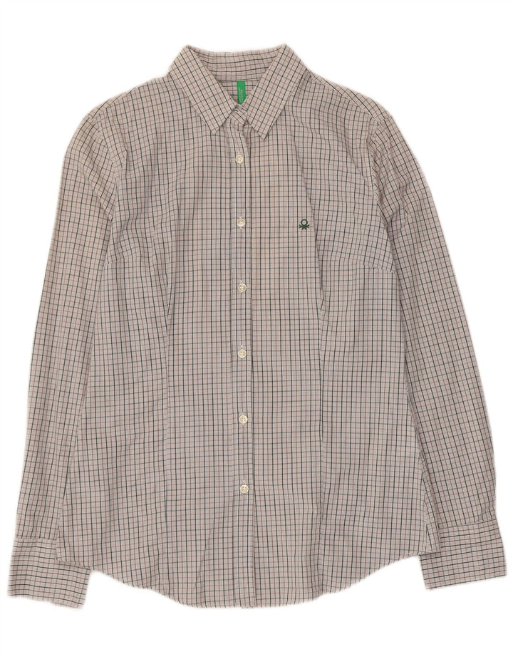 Benetton ženska košulja UK 14 velika siva pamuk