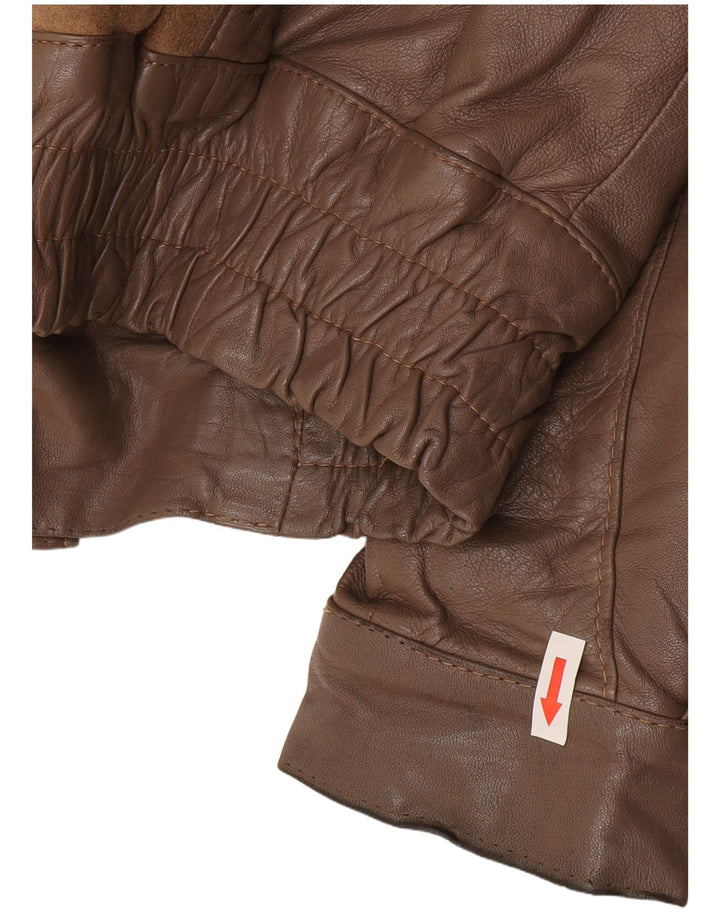 Vintage muška bombaška jakna s ovčicama IT 52 XL smeđa