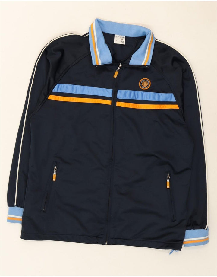 BRUGI Mens Tracksuit Top Jacket Medium Navy Blue Colourblock Polyester Vintage Brugi and Second-Hand Brugi from Messina Hembry 