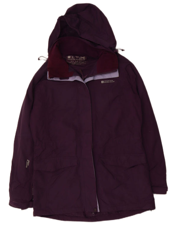 Mountain Warehouse Womens Hooded Rain Jacket UK 12 Medium  Purple Nylon