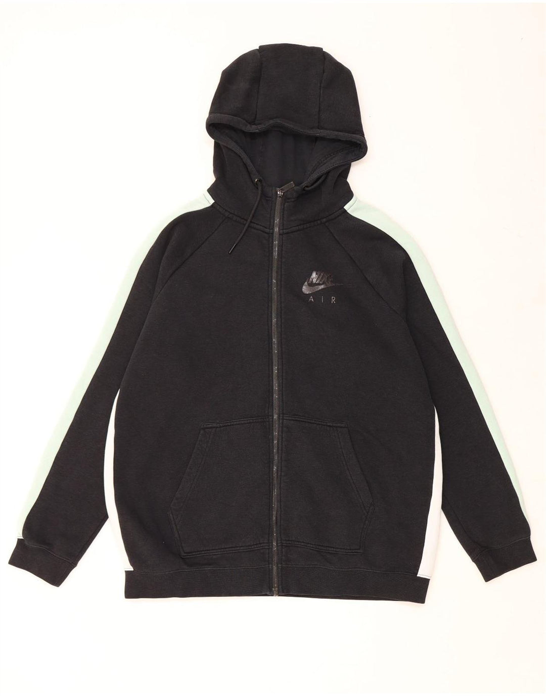 NIKE Muški pulover s kapuljačom na patentni zatvarač Veliki crni pamuk u blokovima boja