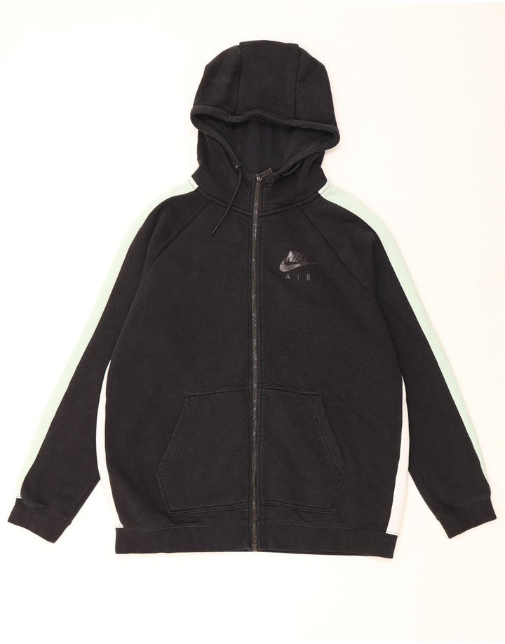 NIKE Muški pulover s kapuljačom na patentni zatvarač Veliki crni pamuk u blokovima boja