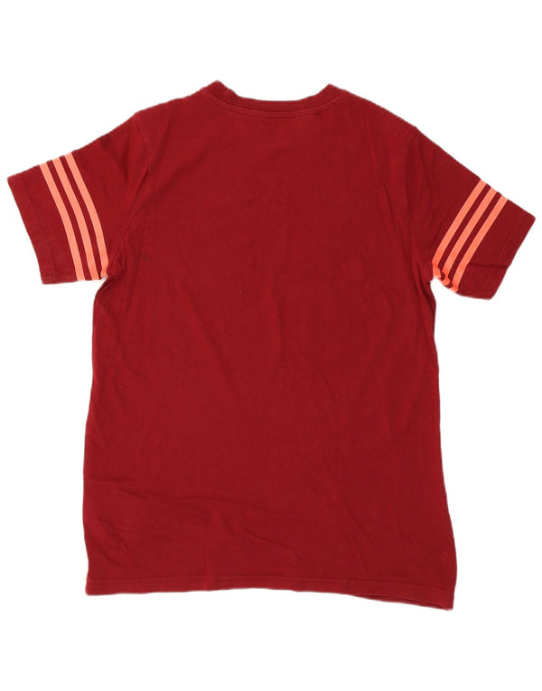 Adidas Boys Regular Graphic T-Shirt Top 14-15 Years Burgundy Pamuk Sports