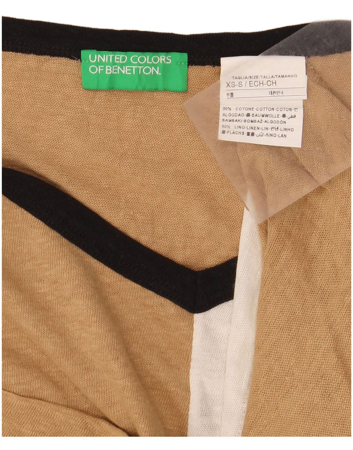 BENETTON Ženska skraćena majica kratkih rukava UK 6 XS Beige Colourblock