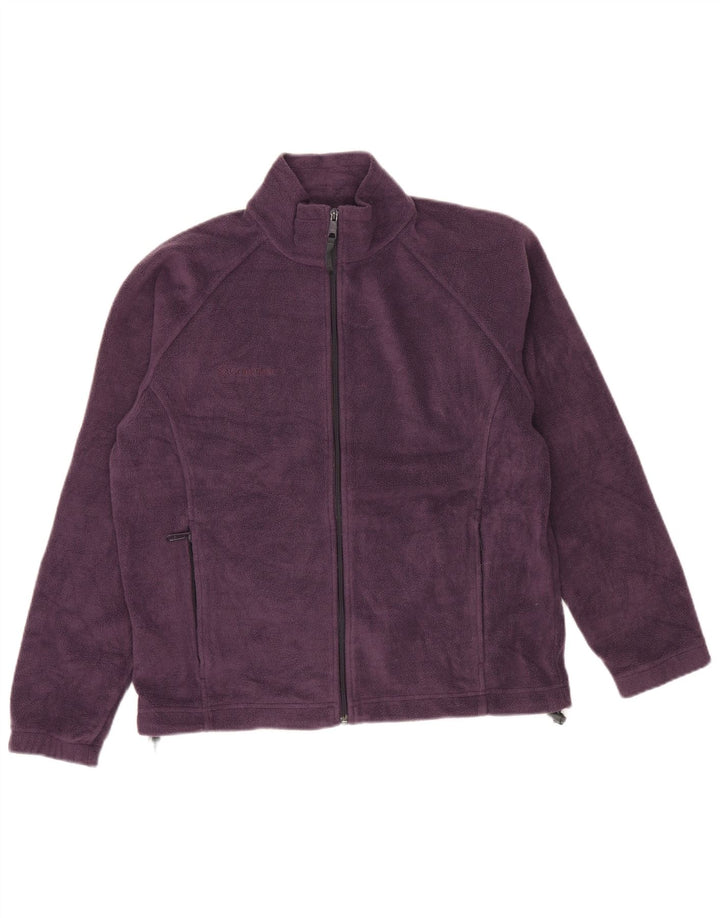 COLUMBIA ženska prevelika jakna od flisa UK 16 veliki ljubičasti poliester