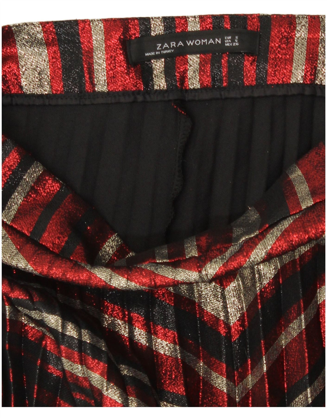 Zara ženska plisirana suknja s noževima, mala W26 raznobojni prugasti poliester