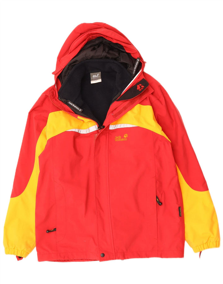 Jack Wolfskin Boys Graphic Vjetrovka Jakna 15-16 godina Red Colourblock