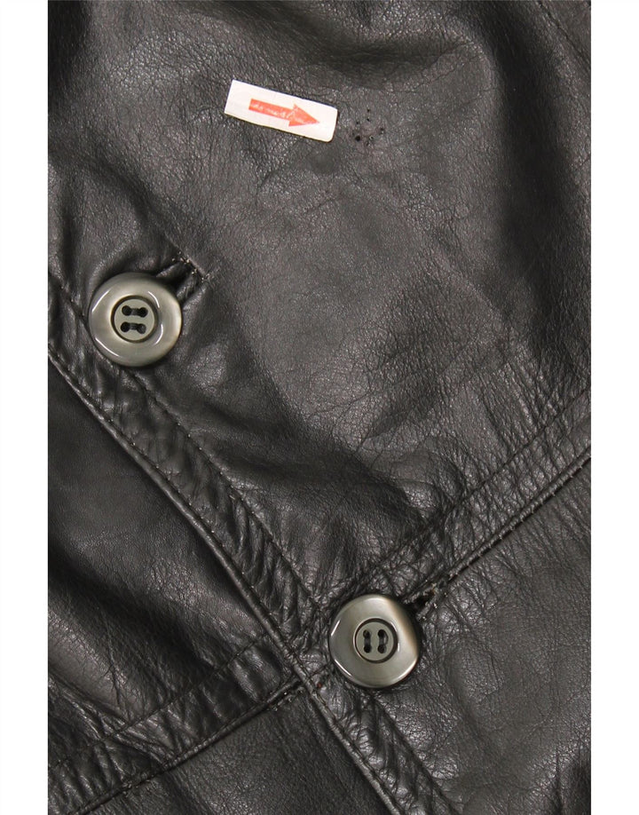 Vintage muški kožni kaput UK 40 veliki crni kožni