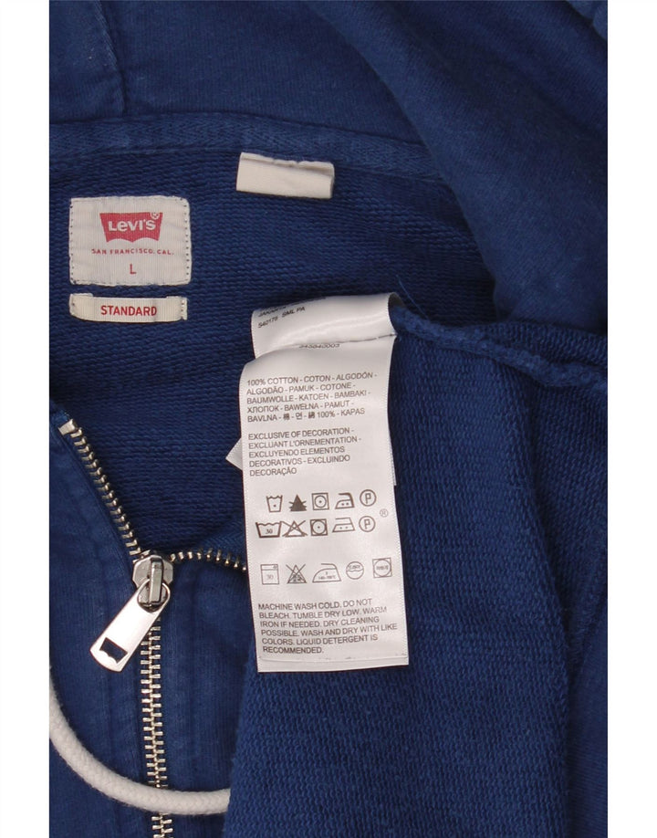 Levi's standardni pulover s kapuljačom na patentni zatvarač veliki plavi pamuk