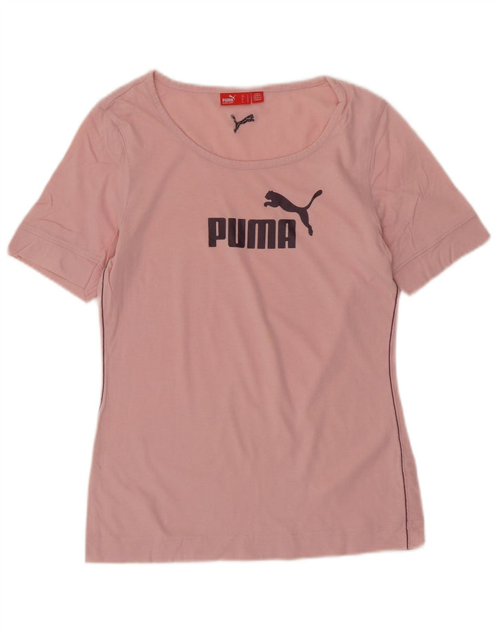 PUMA Womens Graphic T-Shirt Top UK 14 Medium Pink